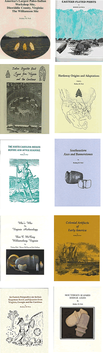 American Indian Artifacts and Sites in the Southeastern United States Books by Rodney M. Peck